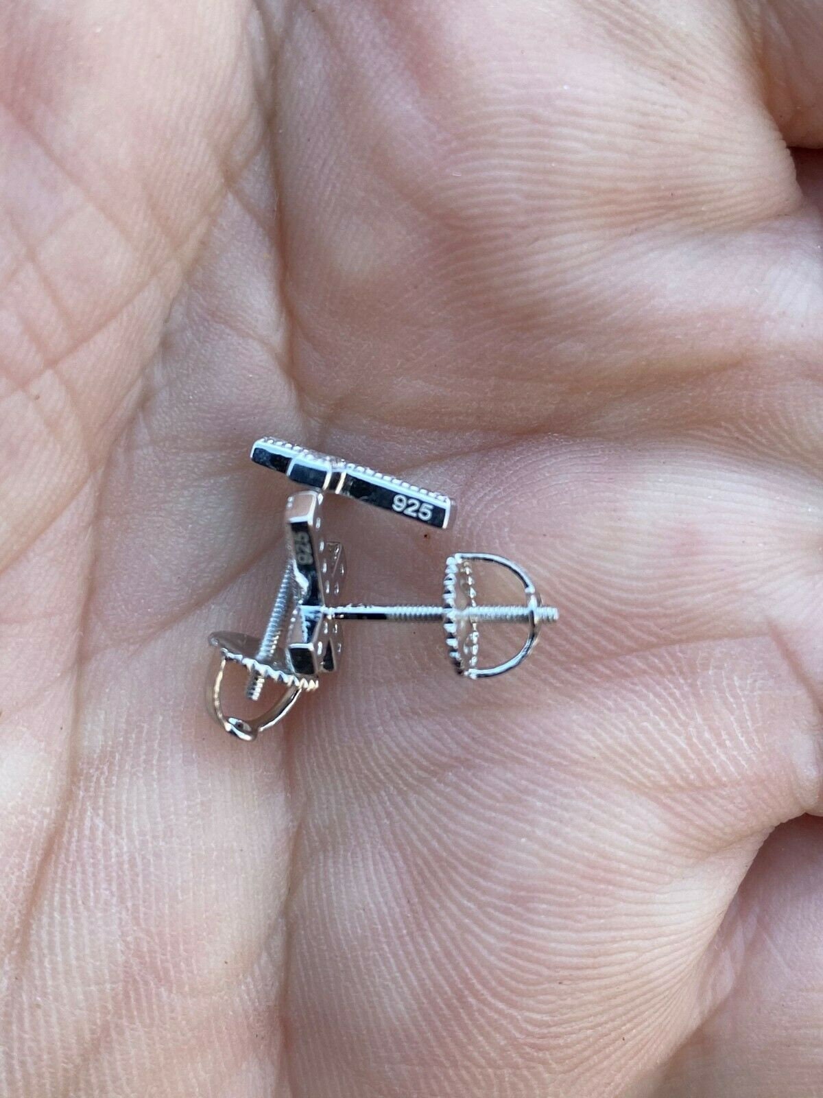 Men's Women's Solid 925 Sterling Silver Iced Out Simulated