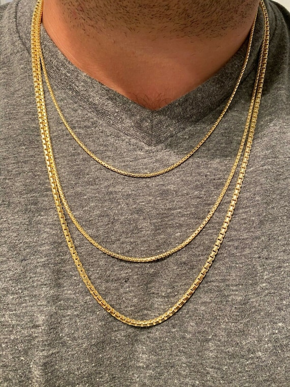 14k gold box chain 3mm deals