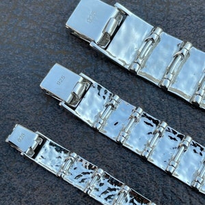 Men's Solid 925 Sterling Silver Mens Nugget Bracelet Heavy 8mm 12mm 16mm, Rapper, Hip-Hop image 7