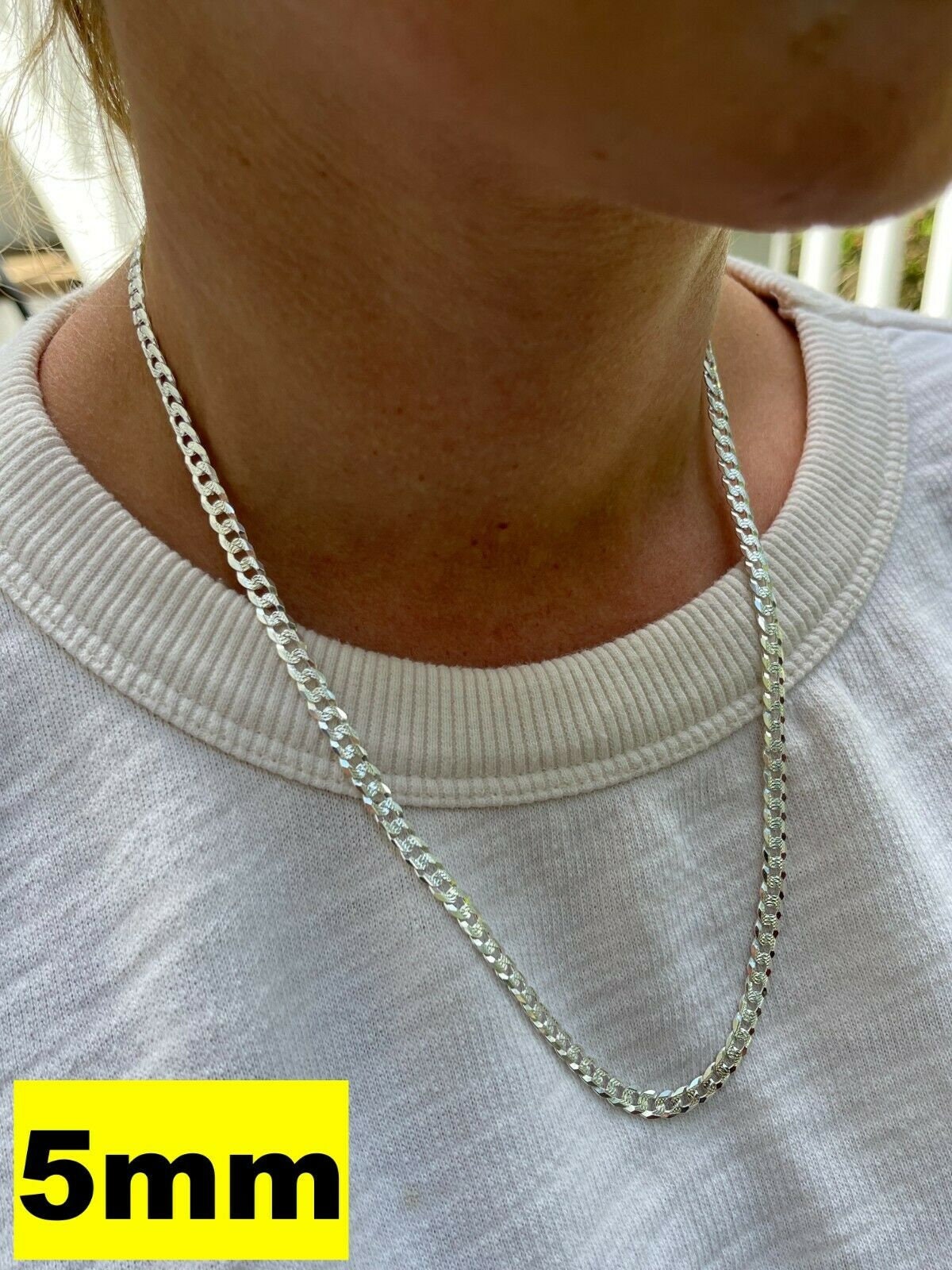 4mm 925 Solid Cuban Curb Chain Sterling Silver Real Men Women Unisex L –  Daniel J