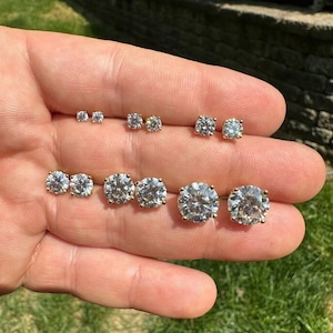 Moissanit örhängen, guld över sterlingsilver, diamanter godkända