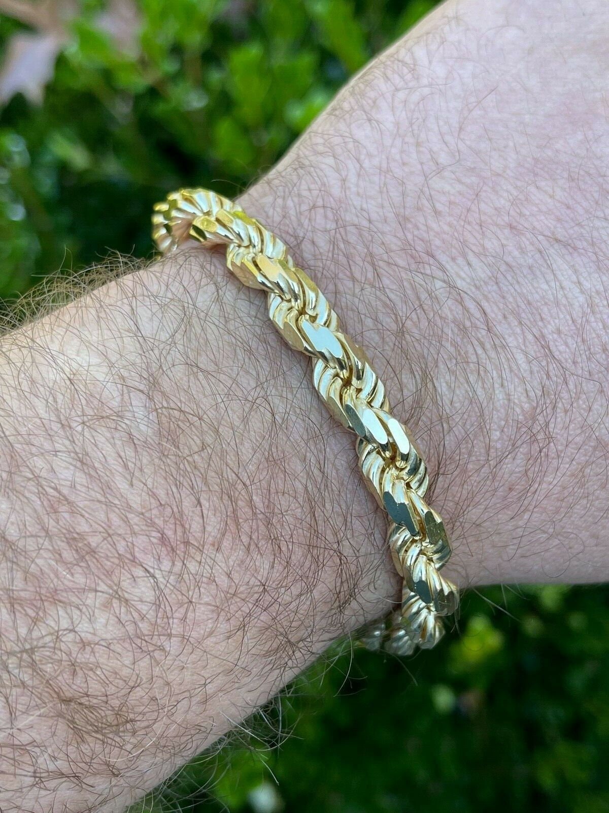 Men's 8mm 14k Gold Finish Over Solid 925 Sterling Silver Diamond