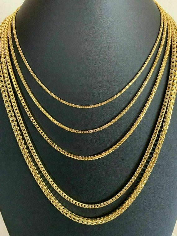 Silver Chains 10 Karat Gelbgold Franco Kette 1,5mm – 20 Zoll, Mit Lobster-Verschluss – Für Herren & Damen Kette Herren Gold