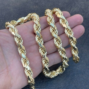 5mm - 11mm Rope 14K Gold Vermeil Over Solid 925 Sterling Silver Chain –  Daniel J