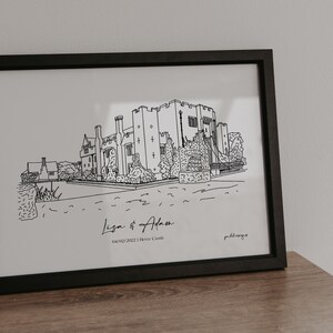 Wedding illustration | Personalised Venue Illustration, Anniversary Gift, Wedding Gift, Birthday | Home Decor Print