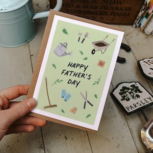 Happy Father&#39;s Day Card | Cute Gardening Card for Dad, Daddy or Stepdad. Father&#39;s Day Gifts for a Special Dad or Daddy
