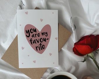 You are my Favourite, A6 Cute Valentines card