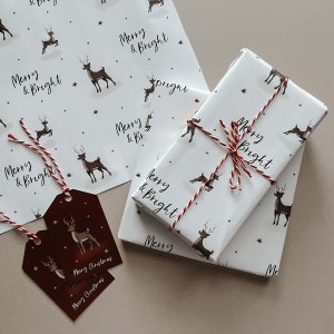 Pack of Reindeer Christmas wrapping paper