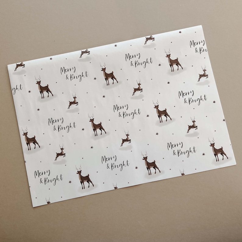 Sheet of Reindeer Christmas wrapping paper