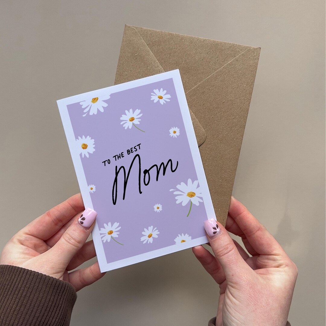 Daisy Mother's Day Card for Mom, Mum or Mummy. | Purple Flowers - Etsy