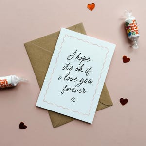 Valentines card and envelope with love hearts
