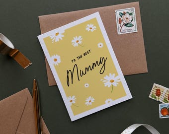 Daisy Mother's Day Card for Mummy, Mum or Mom. | Yellow Flowers