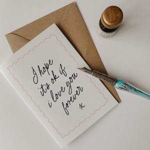 Valentines card with pen