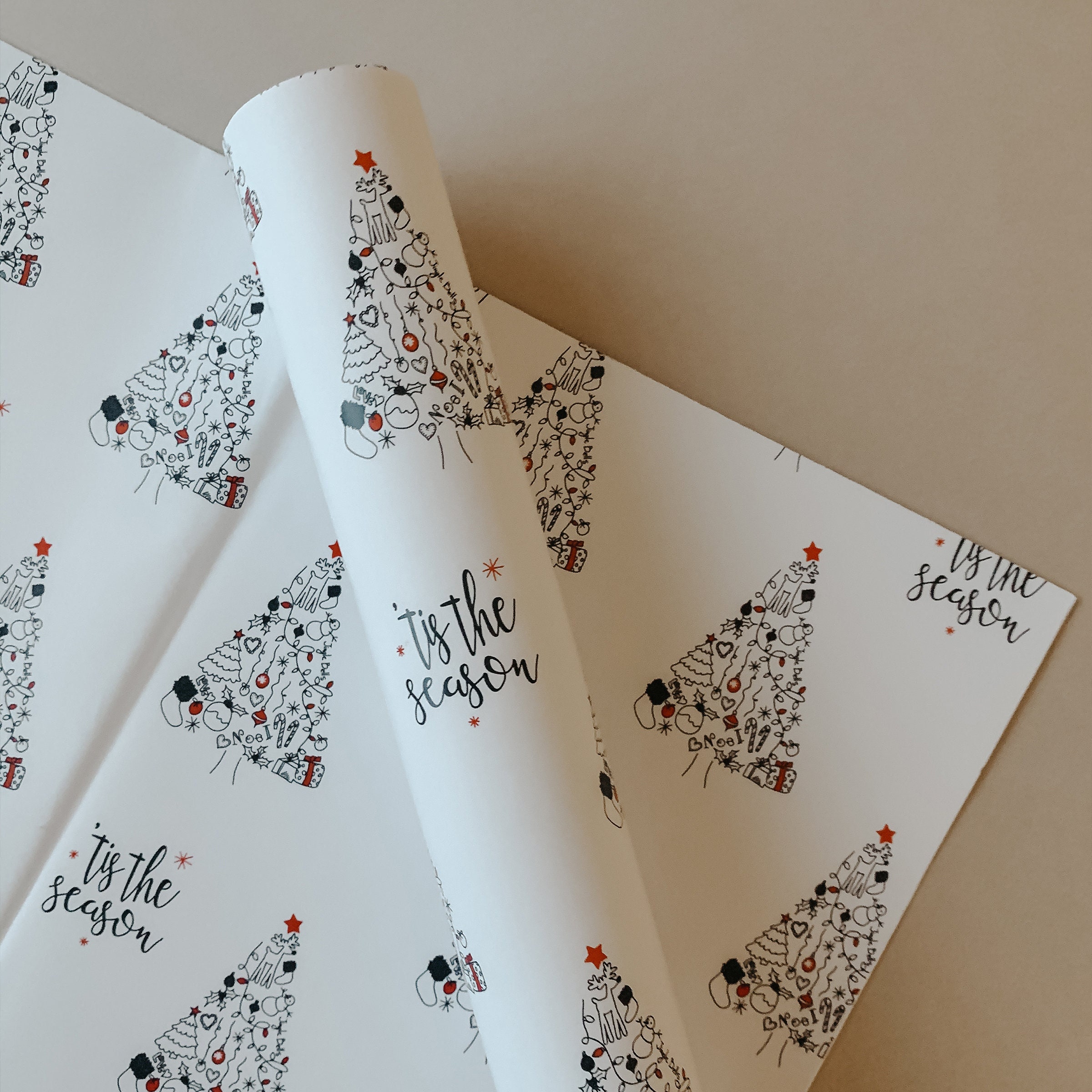Tis' the Season Christmas Wrapping Paper & Gift Tags / Gift Wrapping