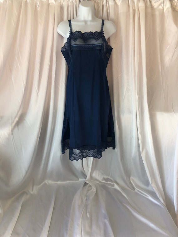 Vintage Navy Blue Vassarette Slip