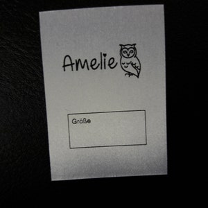 Textiletiketten Eule