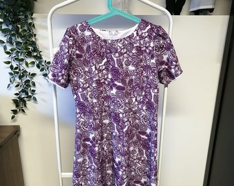 Girl's Purple & White Mennonite Dress