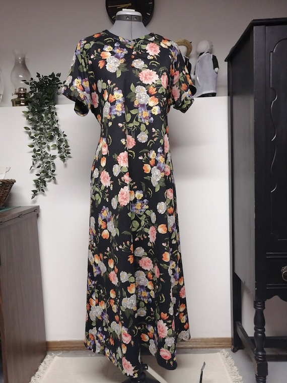 blue dress for baby girl Black and Ivory Floral Short Dress