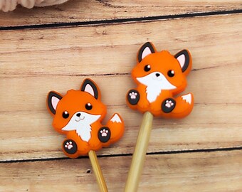 kawaii fox stitch stoppers, knitting accessory