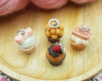 Segnapunti in resina per pasticceria | Gioielli realizzati a maglia o all'uncinetto e assemblati a mano | Creativa per magliaie e uncinettiste