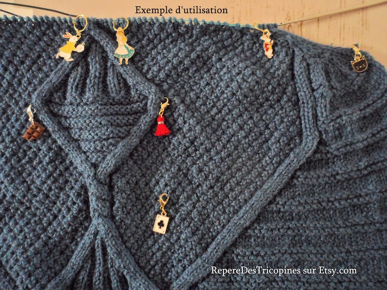 Vintage knit bracelet 10 charms charm knitting stitch Etsy