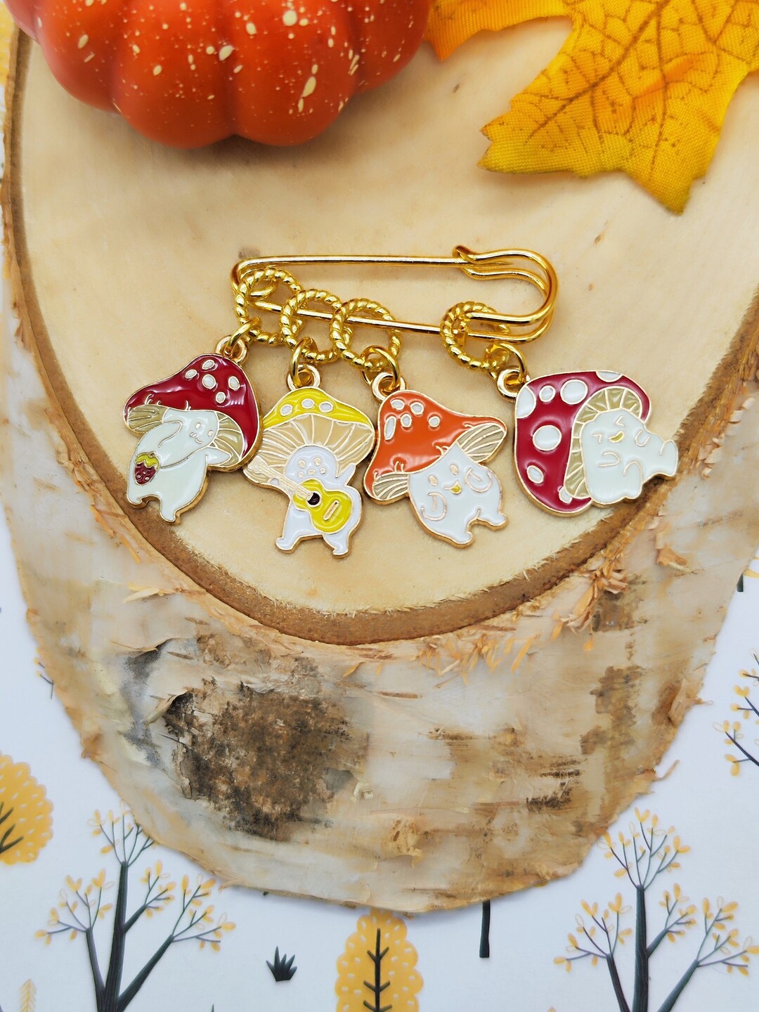 Stitch Markers Mushroom Knitting Marker Rings 4 Mushroom Etsy