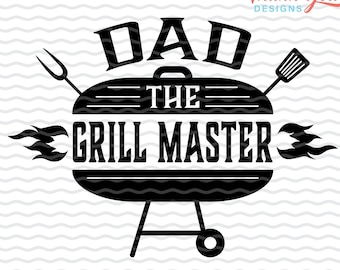 Papa le Grill Master SVG Digital Design, Papa Grill Tablier Shirt Design, Papa Grill Sticker Design, Fichiers de conception vectorielle, Couper la conception de fichier