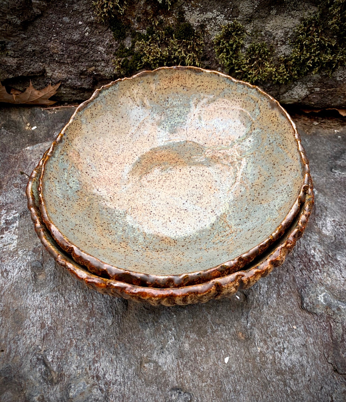 Set of two Woodland Bowls Etsy