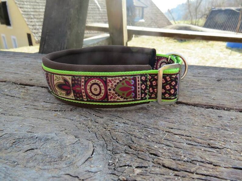 MODOG Halsband Blätterborte weinrot lime Bild 1