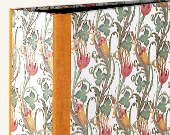 Elegant file folder orange - green "Perugia", handmade office folder, extra sturdy
