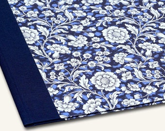 Sammelmappe A4 "Fanni", blaue Mappe, Blumen