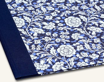 Dossier A4 "Fanni", dossier bleu, fleurs