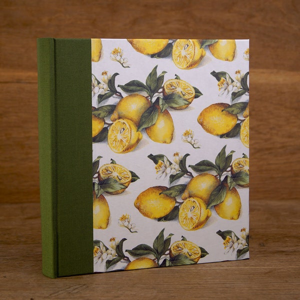 Photo album with motif "Lemons", for holiday photos, handmade