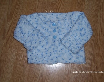 weiß-blaue Babyjacke Gr. 56/62