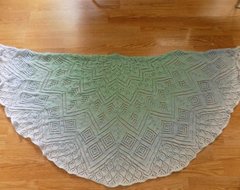 hand-knitted semicircular shawl