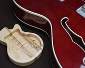ROCK BOX Rock-A-Billy Guitar Pick Box and Desk Accessory Organizer (Hollow Body Style), Handmade in the U.S.A. From Hardwood Maple