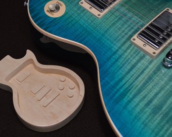 ROCK BOX: Guitar Pick Box and Desk Accessory / Organizer (Les Paul Style), Handmade in the U.S.A. From Hardwood Maple