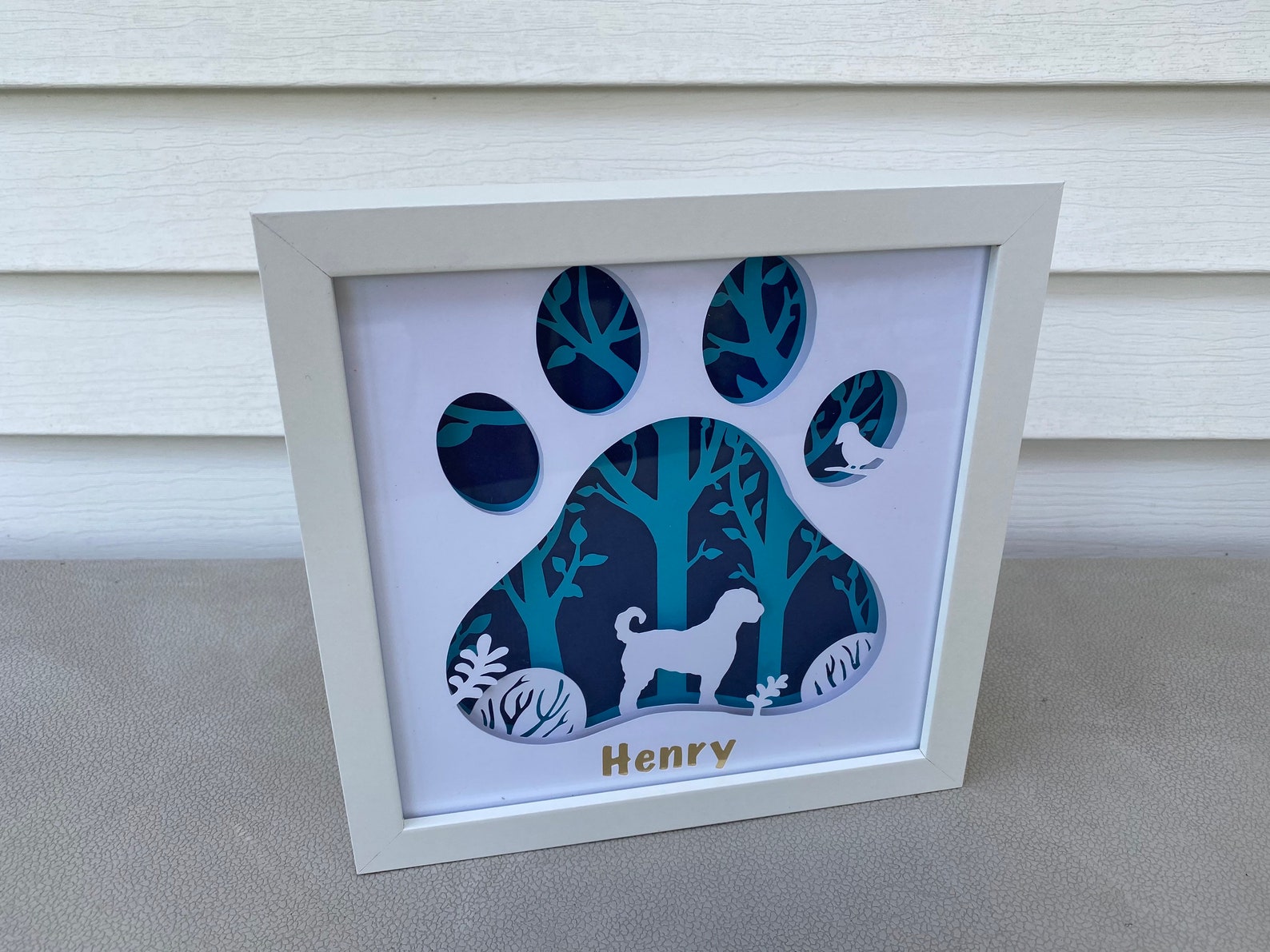 Personalized Custom 8x8 Dog Shadow Box Dog Dogs Rescue Dog Etsy
