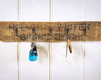 Keyboard, keyboard made of old wood, old fruit crate with 5 hooks, handmade, unique