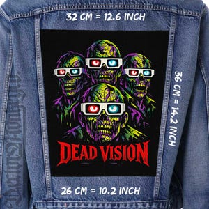 Dead Vision Skull bACK Patch 3D Glasses Sew On Jacket Canvas Vest Flannel