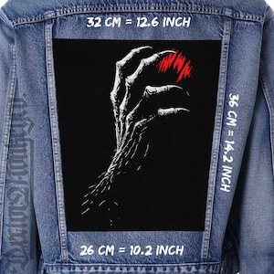Remendo traseiro de lona Dark Claw | Remendo de jaqueta costurado | 36x26x32 cm para coletes e flanelas