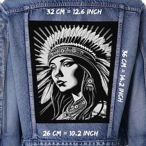 Apache Indian Girl Backpatch: Versatile Style for Jackets, Vests, Flannels,Native American