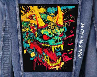 Demon Skull Canvas Back Patch for Jackets & Vests – Sew On Streetwear Art