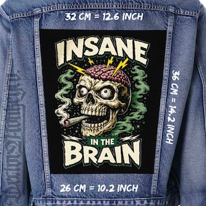 Insane Skull Back Patch Sew On Jacket Vest Flannel Punk
