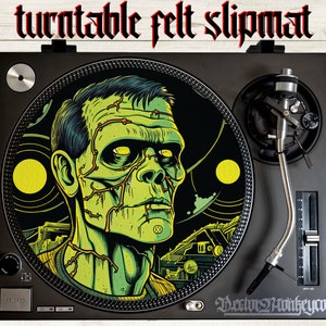 Frankenstein,Slipmat for Turntable,Vinyl felt slip mat,record player mat,LPmat,MixDJ,best quality,Audio Players,Horror,Steampunk,Decay