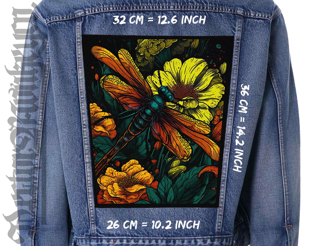Dragonfly 1,back Patch,backpatch,patch for Jacket,vest,urban,denim
