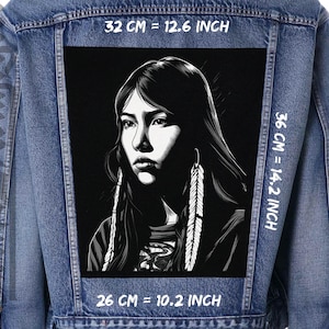 Apache Tribeswoman Back patch: Versatile Style for Jackets, Vests, Flannels,Native American People