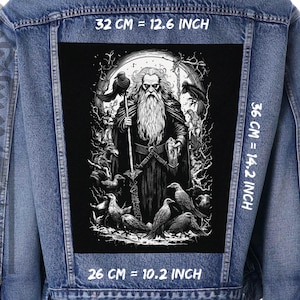 Odin,Back patch,Backpatch,black canvas,Jacket patch,Valhalla,Ragnarok,Yggdrasil,Thor,Asgard,Norse
