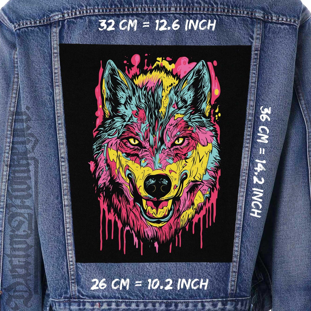 Wolf Canvas Back Patch – Large Sew on Jacket & Vest Patch - Etsy