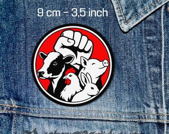 Vegan Protest Patch 9cm Sew On Jacket Vest Flannel Animal Rights